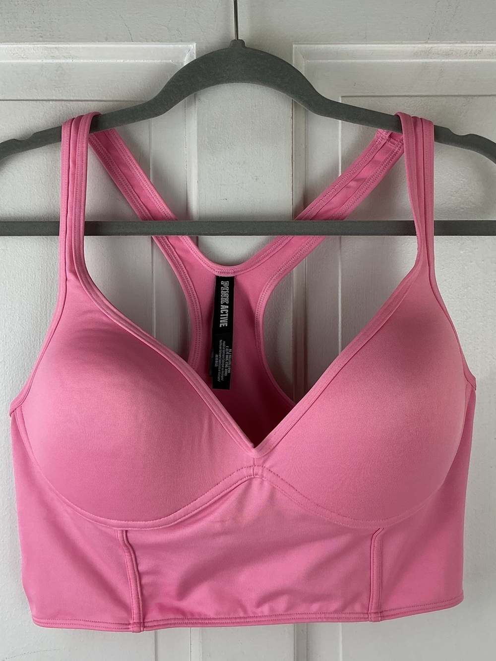 Victorias Secret PINK Active Ultimate Push Up Corset Sports Bra XL Pink